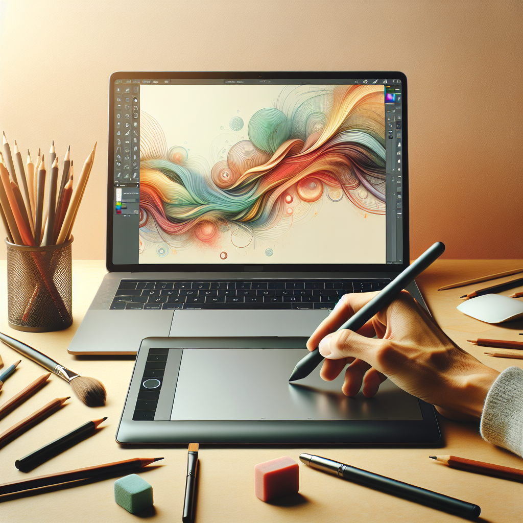 Why might a laptop have a built-in digital drawing tablet?